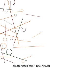 Geometric Memphis Background. Black and White Simple Pattern for Postcard, Print, Banner or Poster. Modern Abstract Background with Rings and Lines. Vector Texture in Trendy Minimalistic Style