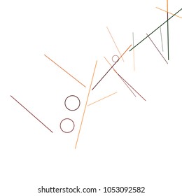 Geometric Memphis Background. Black and White Simple Pattern for Postcard, Print, Banner or Poster. Modern Abstract Background with Rings and Lines. Vector Texture in Trendy Minimalistic Style