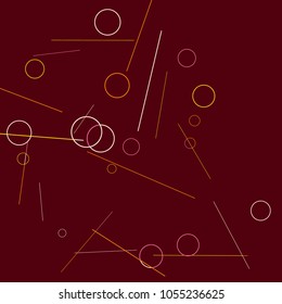 Geometric Memphis Background. Black and White Simple Pattern for Postcard, Print, Banner or Poster. Modern Abstract Background with Rings and Lines. Vector Texture in Trendy Minimalistic Style
