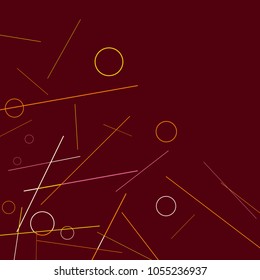 Geometric Memphis Background. Black and White Simple Pattern for Postcard, Print, Banner or Poster. Modern Abstract Background with Rings and Lines. Vector Texture in Trendy Minimalistic Style
