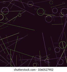 Geometric Memphis Background. Black and White Simple Pattern for Postcard, Print, Banner or Poster. Modern Abstract Background with Rings and Lines. Vector Texture in Trendy Minimalistic Style
