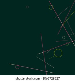 Geometric Memphis Background. Black and White Simple Pattern for Postcard, Print, Banner or Poster. Modern Abstract Background with Rings and Lines. Vector Texture in Trendy Minimalistic Style
