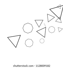 Geometric Memphis Background. Black and White Simple Pattern for Postcard, Print, Banner or Poster. Modern Abstract Background. Vector Texture in Trendy Minimalistic Style