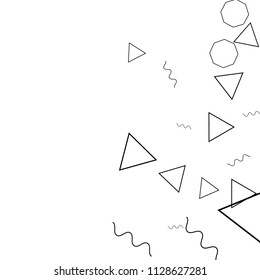 Geometric Memphis Background. Black and White Simple Pattern for Postcard, Print, Banner or Poster. Modern Abstract Background. Vector Texture in Trendy Minimalistic Style