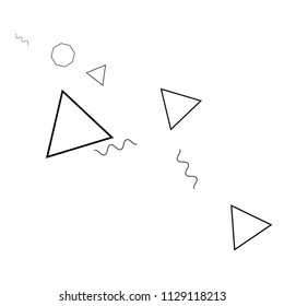 Geometric Memphis Background. Black and White Simple Pattern for Postcard, Print, Banner or Poster. Modern Abstract Background. Vector Texture in Trendy Minimalistic Style