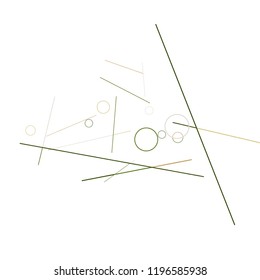 Geometric Memphis Background. Black and White Simple Pattern for Postcard, Print, Banner or Poster. Modern Abstract Background with Rings and Lines. Vector Texture in Trendy Minimalistic Style