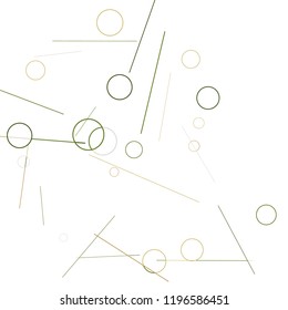 Geometric Memphis Background. Black and White Simple Pattern for Postcard, Print, Banner or Poster. Modern Abstract Background with Rings and Lines. Vector Texture in Trendy Minimalistic Style