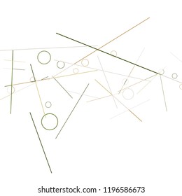 Geometric Memphis Background. Black and White Simple Pattern for Postcard, Print, Banner or Poster. Modern Abstract Background with Rings and Lines. Vector Texture in Trendy Minimalistic Style