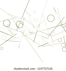 Geometric Memphis Background. Black and White Simple Pattern for Postcard, Print, Banner or Poster. Modern Abstract Background with Rings and Lines. Vector Texture in Trendy Minimalistic Style