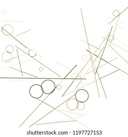 Geometric Memphis Background. Black and White Simple Pattern for Postcard, Print, Banner or Poster. Modern Abstract Background with Rings and Lines. Vector Texture in Trendy Minimalistic Style