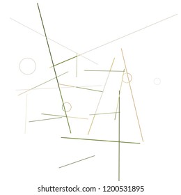 Geometric Memphis Background. Black and White Simple Pattern for Postcard, Print, Banner or Poster. Modern Abstract Background with Rings and Lines. Vector Texture in Trendy Minimalistic Style