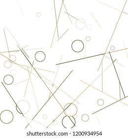 Geometric Memphis Background. Black and White Simple Pattern for Postcard, Print, Banner or Poster. Modern Abstract Background with Rings and Lines. Vector Texture in Trendy Minimalistic Style