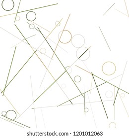 Geometric Memphis Background. Black and White Simple Pattern for Postcard, Print, Banner or Poster. Modern Abstract Background with Rings and Lines. Vector Texture in Trendy Minimalistic Style