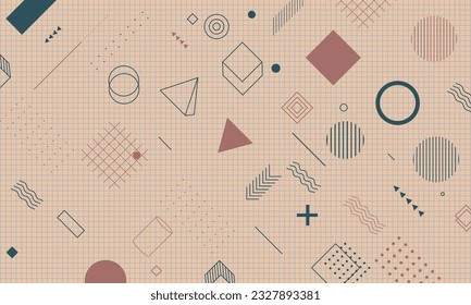 Geometric memphis background. Minimal abstract background. Vector illustration.