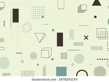 Geometric memphis background. Minimal abstract background. Vector illustration.