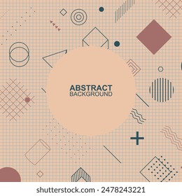 Geometric memphis background. Minimal abstract background. Vector illustration.