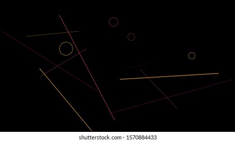 Geometric Memphis Background.  Modern Abstract Background with Rings and Lines. Vector Texture in Trendy Minimalistic Style
