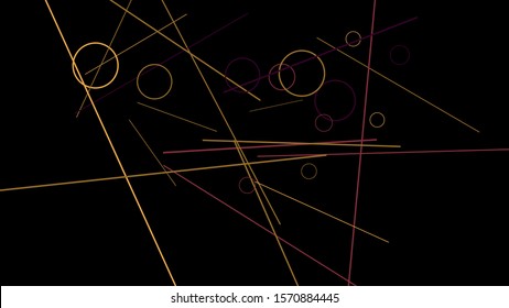 Geometric Memphis Background. Modern Abstract Background with Rings and Lines. Vector Texture in Trendy Minimalistic Style
