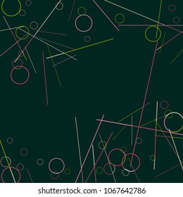 Geometric Memphis Background. Simple Pattern for Postcard, Print, Banner or Poster. Modern Abstract Background with Rings and Lines. Vector Texture in Trendy Minimalistic Style
