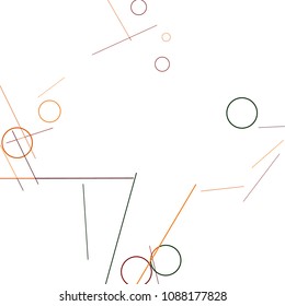 Geometric Memphis Background. Simple Pattern for Postcard, Print, Banner or Poster. Modern Abstract Background with Rings and Lines. Vector Texture in Trendy Minimalistic Style
