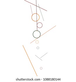 Geometric Memphis Background. Simple Pattern for Postcard, Print, Banner or Poster. Modern Abstract Background with Rings and Lines. Vector Texture in Trendy Minimalistic Style
