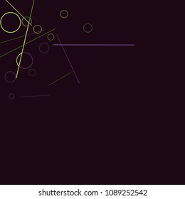 Geometric Memphis Background. Simple Pattern for Postcard, Print, Banner or Poster. Modern Abstract Background with Rings and Lines. Vector Texture in Trendy Minimalistic Style
