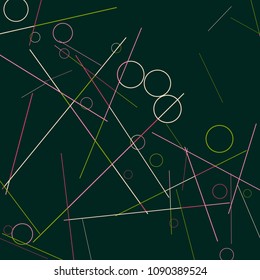 Geometric Memphis Background. Simple Pattern for Postcard, Print, Banner or Poster. Modern Abstract Background with Rings and Lines. Vector Texture in Trendy Minimalistic Style
