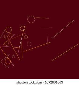 Geometric Memphis Background. Simple Pattern for Postcard, Print, Banner or Poster. Modern Abstract Background with Rings and Lines. Vector Texture in Trendy Minimalistic Style
