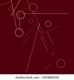 Geometric Memphis Background. Simple Pattern for Postcard, Print, Banner or Poster. Modern Abstract Background with Rings and Lines. Vector Texture in Trendy Minimalistic Style
