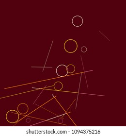 Geometric Memphis Background. Simple Pattern for Postcard, Print, Banner or Poster. Modern Abstract Background with Rings and Lines. Vector Texture in Trendy Minimalistic Style
