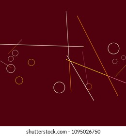 Geometric Memphis Background. Simple Pattern for Postcard, Print, Banner or Poster. Modern Abstract Background with Rings and Lines. Vector Texture in Trendy Minimalistic Style
