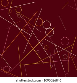 Geometric Memphis Background. Simple Pattern for Postcard, Print, Banner or Poster. Modern Abstract Background with Rings and Lines. Vector Texture in Trendy Minimalistic Style
