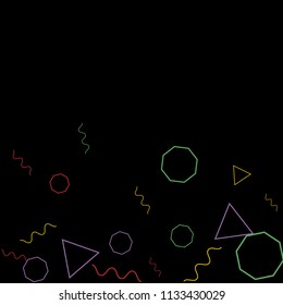 Geometric Memphis Background. Simple Pattern for Postcard, Print, Banner or Poster. Modern Abstract Background. Vector Texture in Trendy Minimalistic Style
