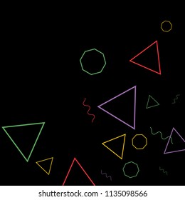 Geometric Memphis Background. Simple Pattern for Postcard, Print, Banner or Poster. Modern Abstract Background. Vector Texture in Trendy Minimalistic Style
