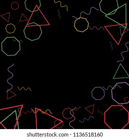 Geometric Memphis Background. Simple Pattern for Postcard, Print, Banner or Poster. Modern Abstract Background. Vector Texture in Trendy Minimalistic Style
