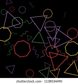 Geometric Memphis Background. Simple Pattern for Postcard, Print, Banner or Poster. Modern Abstract Background. Vector Texture in Trendy Minimalistic Style
