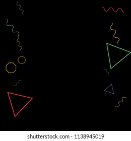 Geometric Memphis Background. Simple Pattern for Postcard, Print, Banner or Poster. Modern Abstract Background. Vector Texture in Trendy Minimalistic Style
