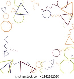 Geometric Memphis Background. Simple Pattern for Postcard, Print, Banner or Poster. Modern Abstract Background. Vector Texture in Trendy Minimalistic Style
