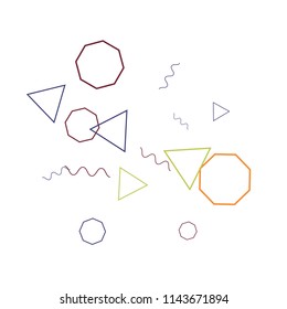 Geometric Memphis Background. Simple Pattern for Postcard, Print, Banner or Poster. Modern Abstract Background. Vector Texture in Trendy Minimalistic Style
