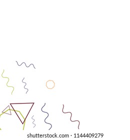 Geometric Memphis Background. Simple Pattern for Postcard, Print, Banner or Poster. Modern Abstract Background. Vector Texture in Trendy Minimalistic Style
