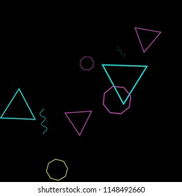 Geometric Memphis Background. Simple Pattern for Postcard, Print, Banner or Poster. Modern Abstract Background. Vector Texture in Trendy Minimalistic Style
