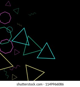 Geometric Memphis Background. Simple Pattern for Postcard, Print, Banner or Poster. Modern Abstract Background. Vector Texture in Trendy Minimalistic Style
