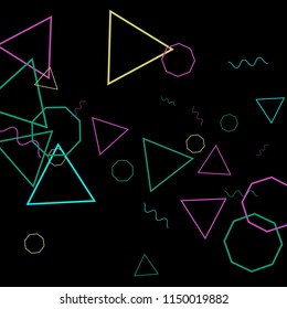 Geometric Memphis Background. Simple Pattern for Postcard, Print, Banner or Poster. Modern Abstract Background. Vector Texture in Trendy Minimalistic Style
