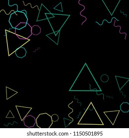 Geometric Memphis Background. Simple Pattern for Postcard, Print, Banner or Poster. Modern Abstract Background. Vector Texture in Trendy Minimalistic Style
