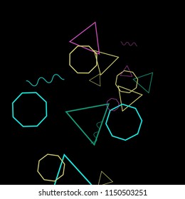 Geometric Memphis Background. Simple Pattern for Postcard, Print, Banner or Poster. Modern Abstract Background. Vector Texture in Trendy Minimalistic Style
