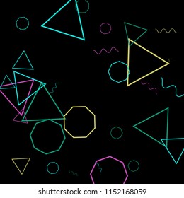 Geometric Memphis Background. Simple Pattern for Postcard, Print, Banner or Poster. Modern Abstract Background. Vector Texture in Trendy Minimalistic Style
