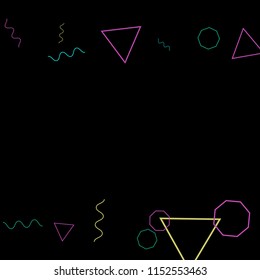 Geometric Memphis Background. Simple Pattern for Postcard, Print, Banner or Poster. Modern Abstract Background. Vector Texture in Trendy Minimalistic Style
