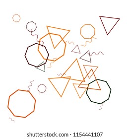 Geometric Memphis Background. Simple Pattern for Postcard, Print, Banner or Poster. Modern Abstract Background. Vector Texture in Trendy Minimalistic Style