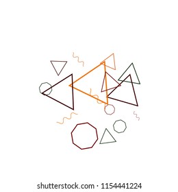 Geometric Memphis Background. Simple Pattern for Postcard, Print, Banner or Poster. Modern Abstract Background. Vector Texture in Trendy Minimalistic Style