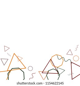 Geometric Memphis Background. Simple Pattern for Postcard, Print, Banner or Poster. Modern Abstract Background. Vector Texture in Trendy Minimalistic Style